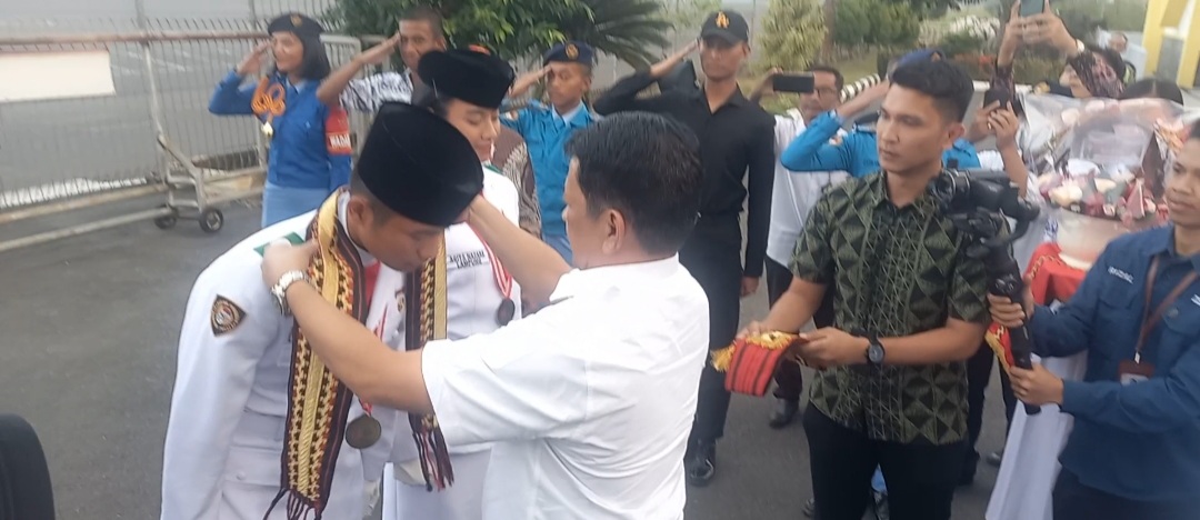 Dua Paskibraka Asal Lampung Tiba di Bumi Ruwa Jurai