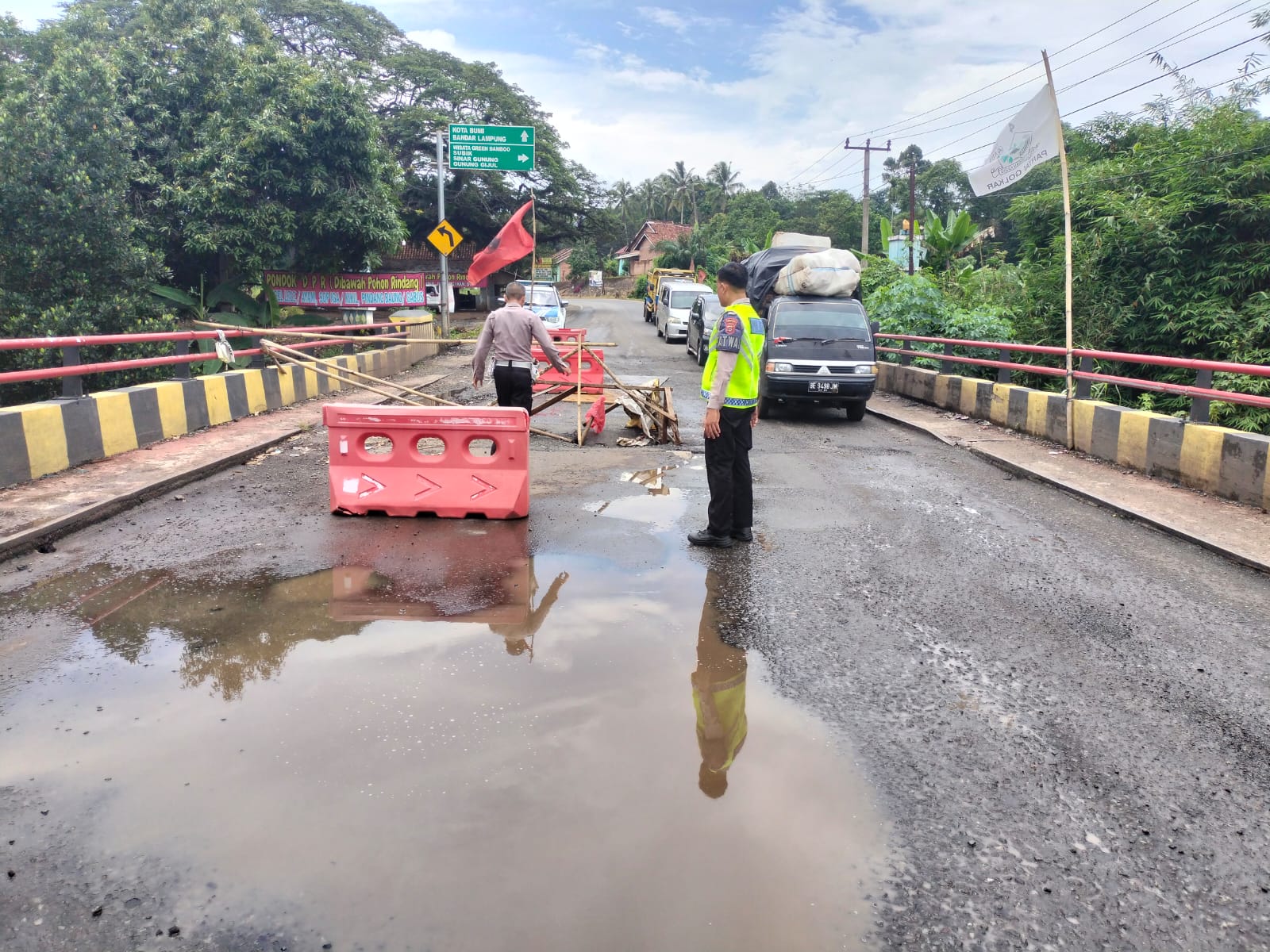 Jembatan Way Sabuk Jalinteg Rusak Parah, Ini Himbauan Polres Lampung Utara 
