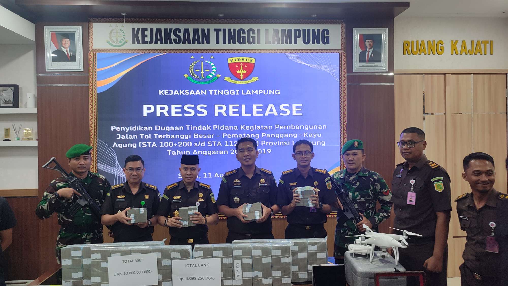 Kejati Lampung Sita Uang Rp 4 Miliar dan Aset Senilai Rp50 M, Dari Korupsi Jalan Tol Terpeka