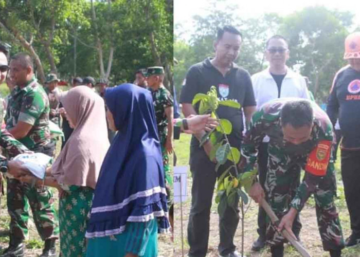 Karya Bhakti TNI dalam Rangka HUT Kodam II Sriwijaya ke-78, Dandim 0426 Tuba Pimpin Langsung Penanaman Pohon
