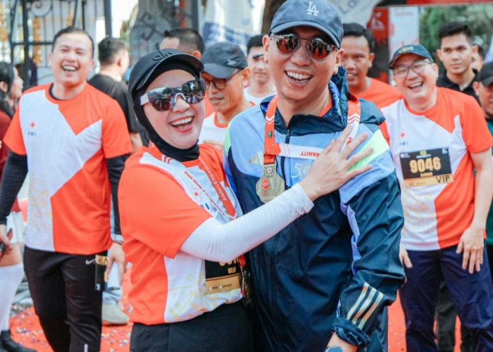 Ribuan Peserta Meriahkan PMI Run 4 Humanity di Puncak HUT 80 PMI Lampung