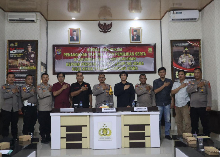 Cegah Potensi Pelanggaran Pemilu, Polres Lampung Utara Gelar Sosialisasi Hukum