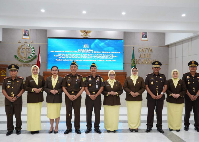 Kajati Lampung Pimpin Sertijab Kajari Lampung Barat, Tulang Bawang, dan Tubaba