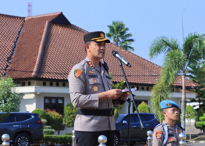 Kapolres Lampura Pimpin Apel Gelar Pasukan Operasi Zebra Krakatau 2023