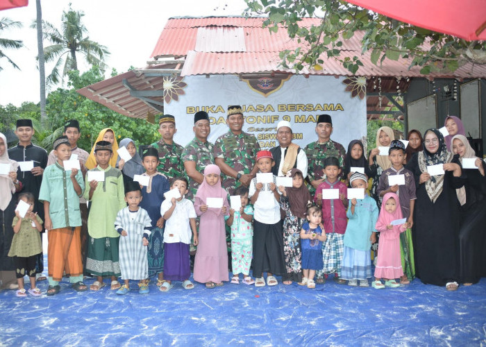 Gelar Safari Ramadhan, Danyonif 9 Marinir Buka Puasa Bersama Siswa Siswi PKBM 