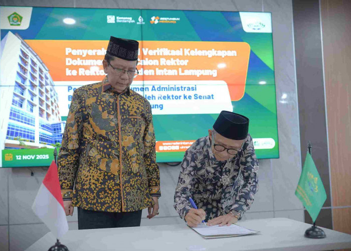 Panitia Penjaringan Bakal Calon Rektor UIN Raden Intan Lampung Serahkan Hasil Verifikasi 