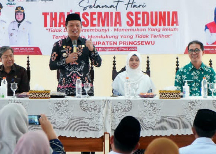 Hari Thalasemia Sedunia 2026, Bupati Pringsewu Serahkan Bingkisan Kepada Para Penyintas