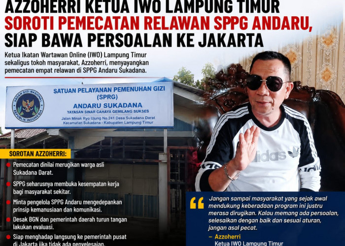 Ketua IWO Lamtim Soroti Pemecatan Relawan SPPG Andaru, Siap Bawa Persoalan Ke Jakarta