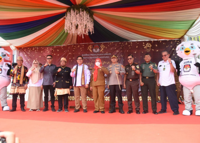 KPU Bandar Lampung Gelar Kirab Pemilu 2024
