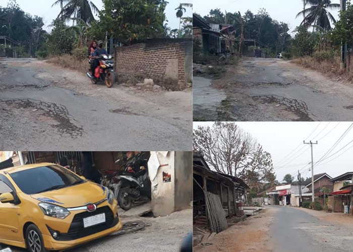 Warga Sidosari Natar Mengeluhkan Kondisi Jalan  yang Rusak 