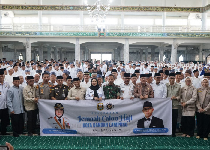 Walikota Eva Lepas Ratusan Jemaah Calon Haji Bandar Lampung 