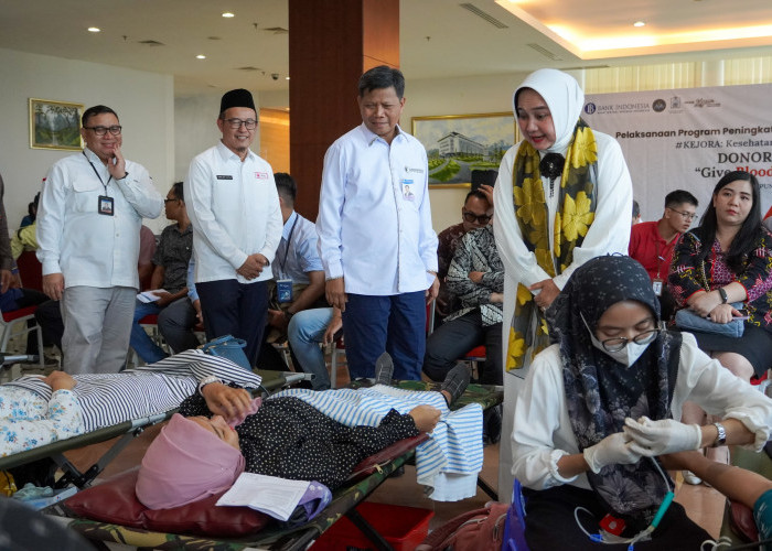 Riana Sari Arinal Menghadiri Donor Darah Perwakilan Bank Indonesia Provinsi Lampung