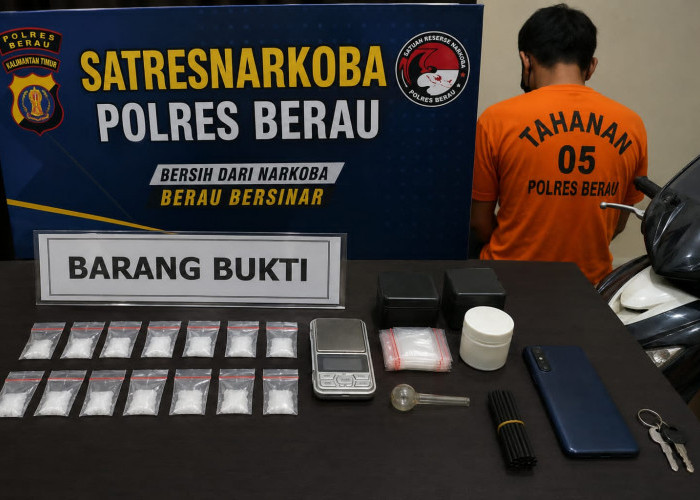 Polisi Amankan Pria di Berau, 14 Paket Diduga Sabu Ditemukan di Rumah
