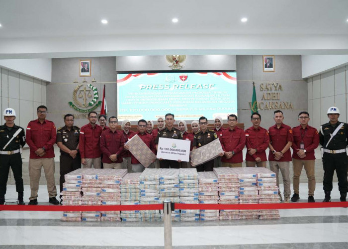 Kejati Lampung Terima Pengembalian Kerugian Negara Rp100 Miliar Dari PT.P