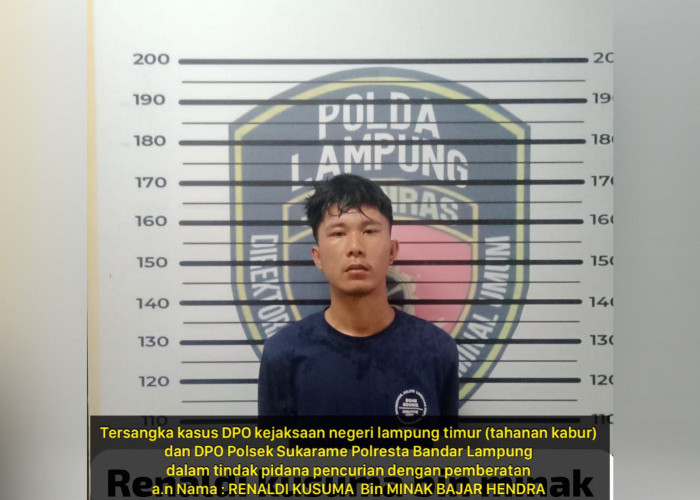 Polda Lampung Tangkap Tahanan Kabur DPO Kejari Lampung Timur