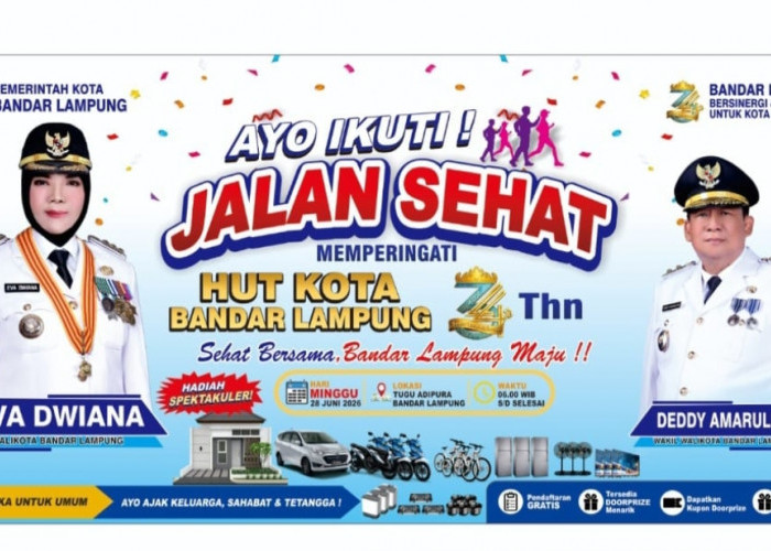 HUT ke-344 Bandar Lampung, Pemkot Gelar Jalan Sehat Berhadiah Rumah hingga Mobil