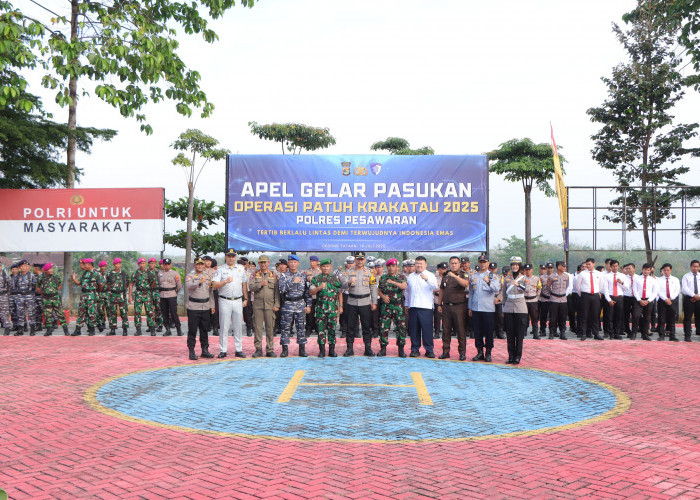 Polres Pesawaran Gelar Apel Pasukan Operasi Patuh Krakatau 2025, Tekankan Disiplin Lalu Lintas Demi Keselamata