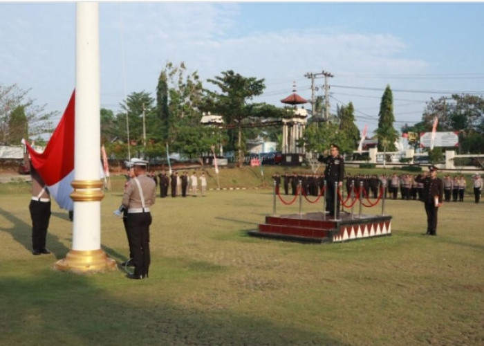 Polres Lampung Utara Gelar Upacara Peringatan Hari Kemerdekaan Republik Indonesia Ke-79