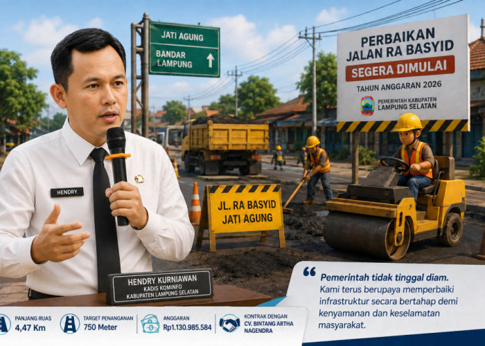 Pemkab Lamsel Pastikan Jalan RA Basyid Segera Diperbaiki