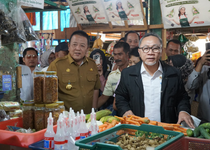 Menteri Perdagangan Republik Indonesia Beserta Gubernur Arinal Tinjau Pasar Kangkung Bandar Lampung