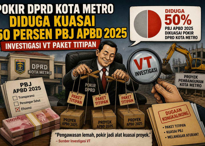 Gawat! Pokir DPRD Kota Metro Diduga Kuasai 50 Persen PBJ APBD 2025, Investigasi VT Paket Titipan