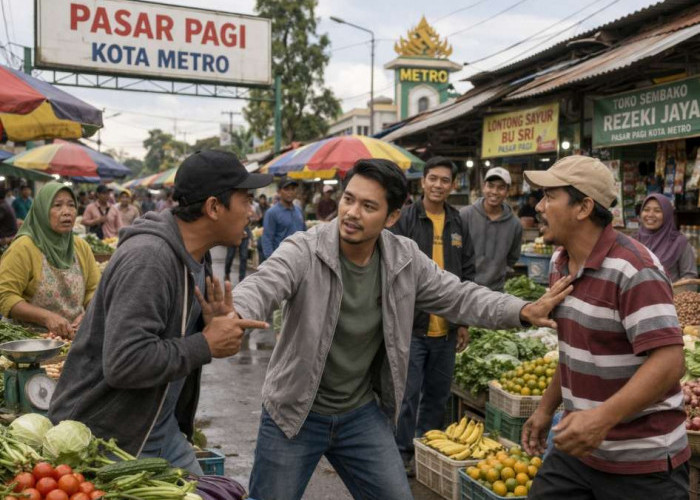 Leraikan Cekcok Parkir, Pedagang Pasar Pagi Kota Metro Dianiaya