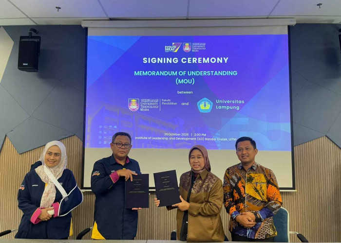 Unila dan UiTM Malaysia Teken MoU, Perkuat Kolaborasi Pendidikan dan Riset Internasional
