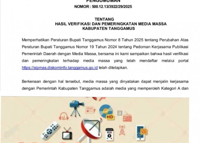 400 Media Terverifikasi di Pemkab Tanggamus