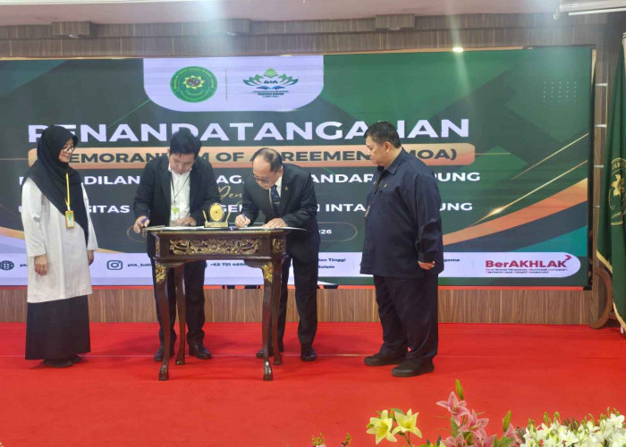 Perkuat Sinergi Akademik dan Peradilan, Pascasarjana UIN RIL Teken MoA dengan PTA Bandar Lampung