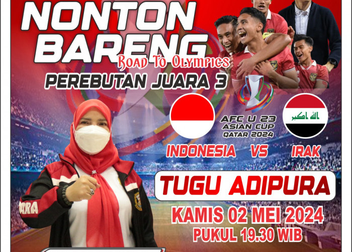 Dukung Timnas U23 Indonesia, Pemkot Bandar Lampung Kembali Gelar Nobar di Tugu Adipura