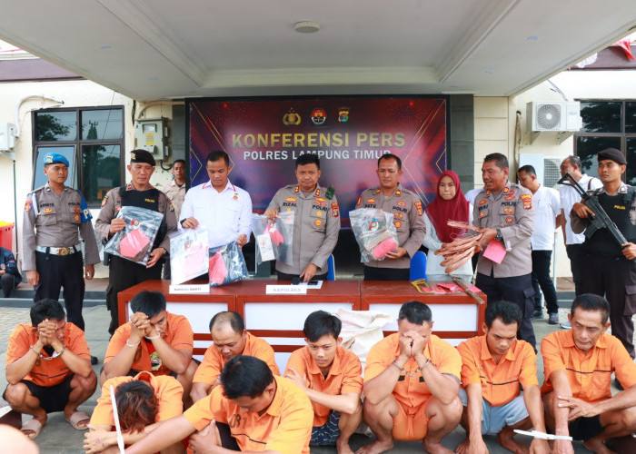 9 Pelaku Kasus 3C Diamankan Polres Lampung Timur