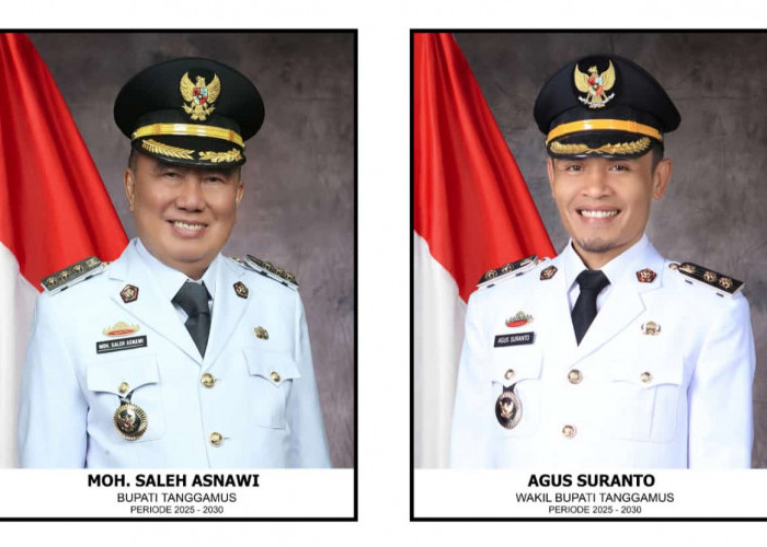 Dilantik Presiden, Moh.Saleh Asnawi dan Agus Suranto Resmi Pimpin Kabupaten Tanggamus 