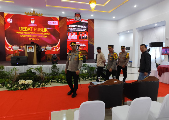 Polres Lampung Utara Amankan Debat Publik Pertama Calon Bupati dan Wakil Bupati