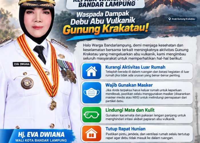 Walikota Eva Himbau Warga Bandar Lampung Waspada Debu Vulkanik Gunung Anak Krakatau