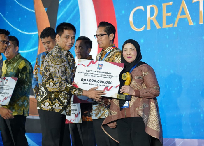 Kota Bandar Lampung Juara Satu Katagori Creative Financing dari Kemendagri 