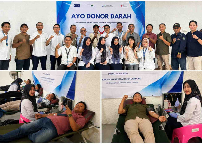 Forum CSR Lampung, PT Etos Indonusa, dan PMI Gelar Aksi Donor Darah Inklusif