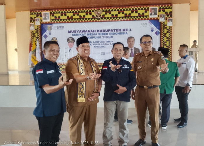 Ketua IWO Lamtim Azzoherri Bersama Anggota Hadiri Musyawarah Kabupaten I SMSI Lampung Timur