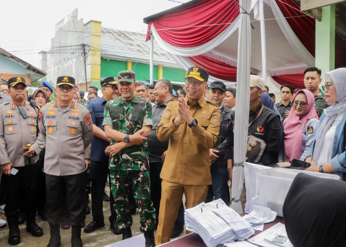 Gubernur Lampung Bersama Forkopimda Monitoring PSU Pesawaran di Sejumlah TPS