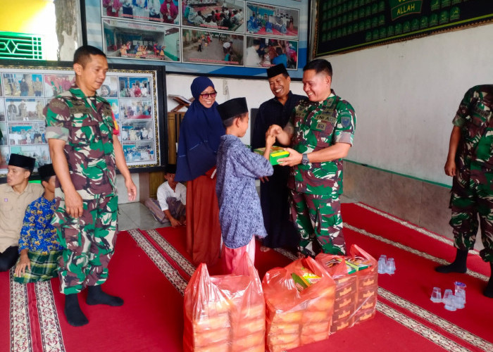 Kunjungi Panti Asuhan, Danramil 410-06/Kedaton Laksanakan Jum'at Berbagi