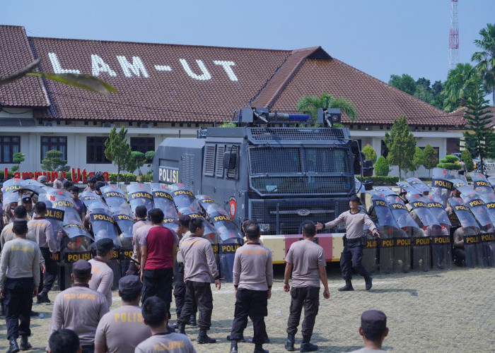 Jelang Pemilu 2024, Polres Lampung Utara Gelar Latihan Dalmas