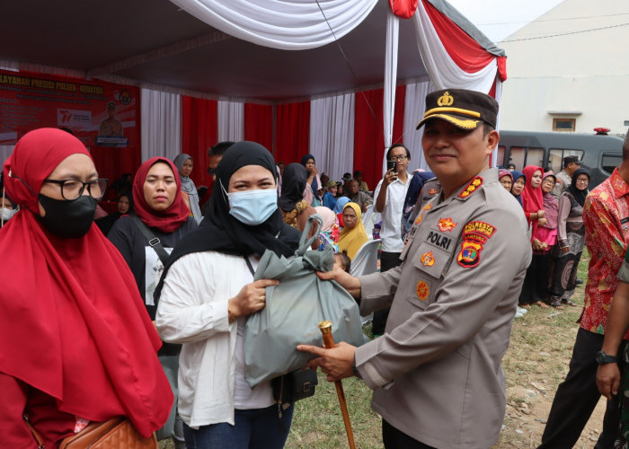 Polresta Bandar Lampung Gelar Pelayanan Presisi dan Bagikan Paket Sembako