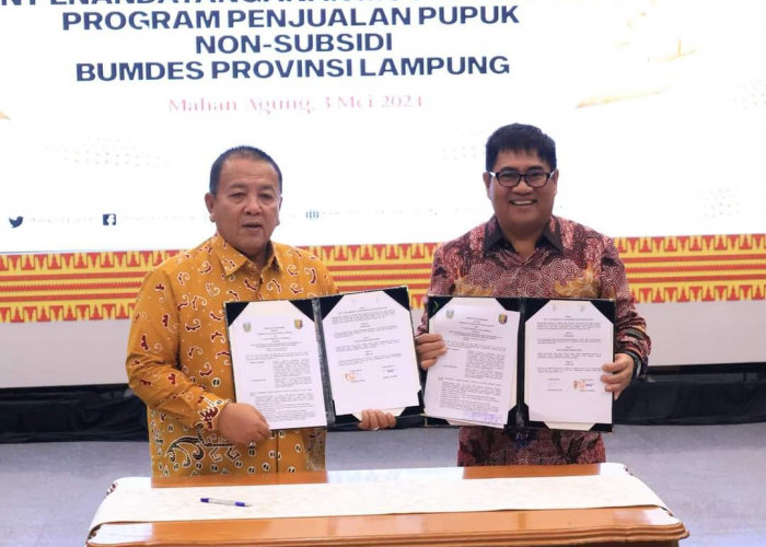 Tingkatkan Produksi Pangan, Pemprov Lampung Tandatangani Kesepakatan Bersama dengan PT. Pusri Palembang