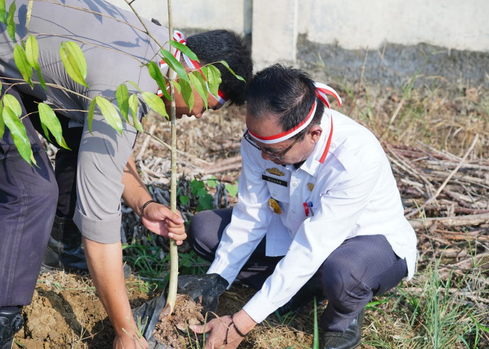  Polres Lampura Tanam Ribuan Pohon