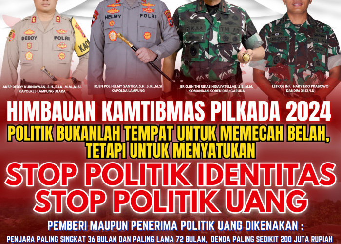 Jelang Pilkada Serentak 2024, Polres Lampung Utara Himbau Warga Hindari Politik Identitas dan Politik Uang