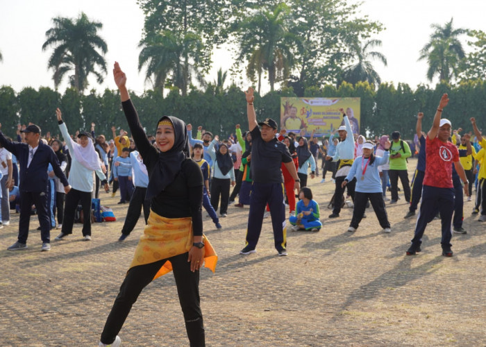 Peringati Hari Olah Raga Nasional ke-40, Pemprov Lampung Gelar Senam Bersama