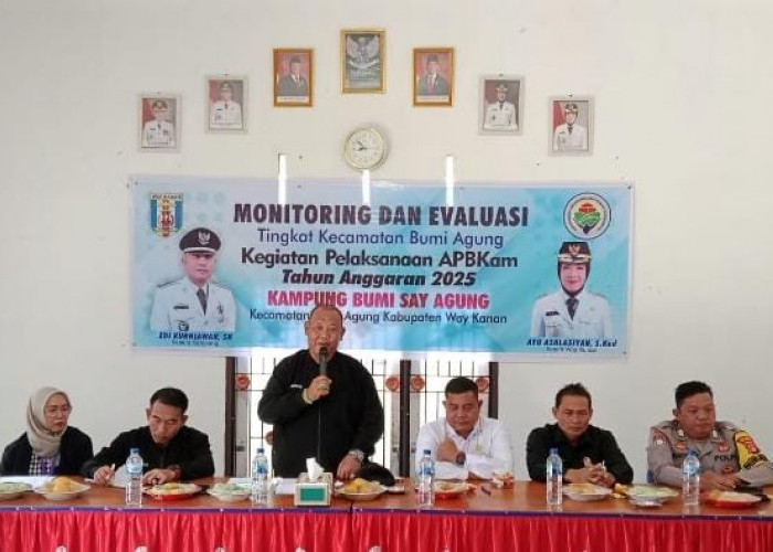 Camat Bumi Agung Monev DD Tahap I Tahun 2025 di Kampung Bumi Say Agung