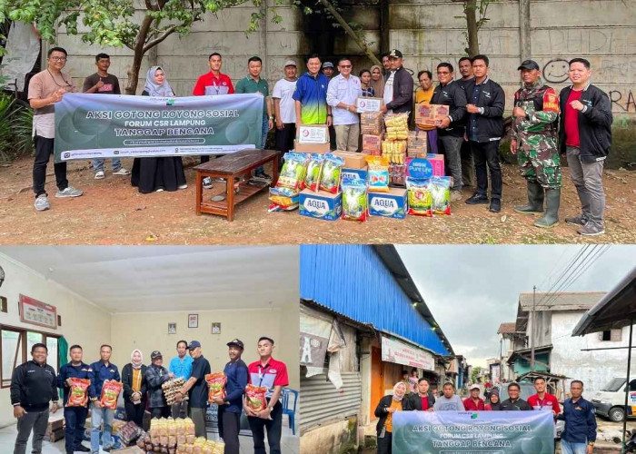 Forum CSR Lampung dan IWO Kolaborasi Berikan Bantuan Korban Banjir di Bandarlampung