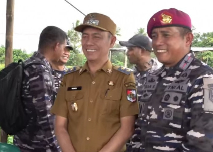 Perkuat Ketahanan Pangan, Wabup Dampingi Danpusteral TNI AL dan Tinjau Lahan di Lampung Utara