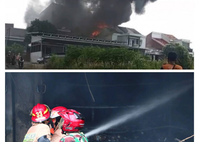 Bengkel Sparepart Motor di Kemiling Ludes Dilalap Api, Kerugian Mencapai Miliaran Rupiah
