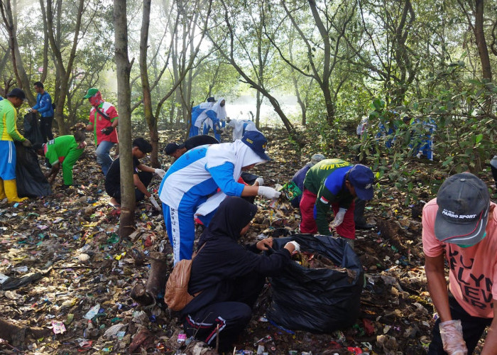 Ratusan Warga Bandar Lampung Bersihkan Sampah Pulau Pasaran